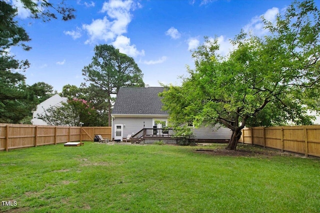 204 Paul Pl, Goldsboro, NC 27534 - fenced backyard featuring a wooden deck