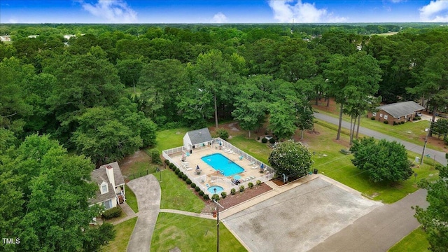 204 Paul Pl, Goldsboro, NC 27534 - drone / aerial view of a pool and a forest