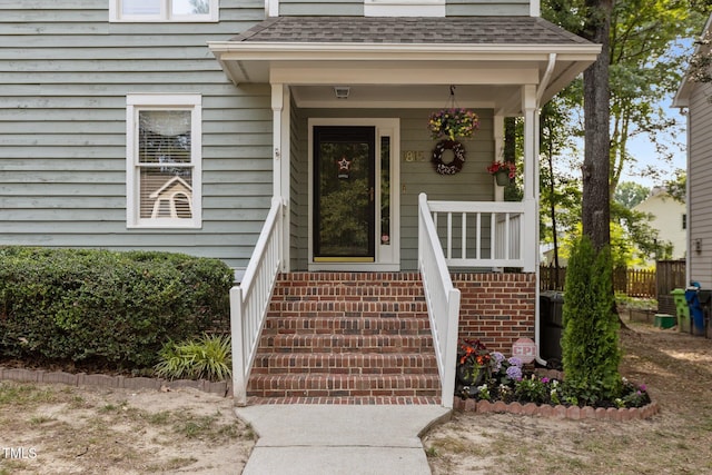 1815 Crystal Downs Ln, Raleigh, NC 27604 - view of exterior entry featuring roof with shingles