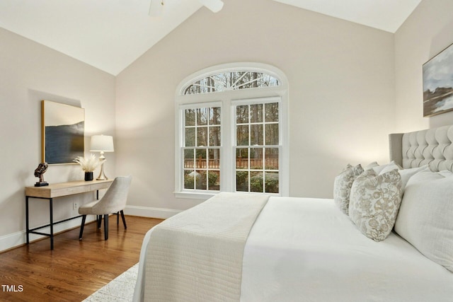 5204 Winter Holly Ct, Raleigh, NC 27606 - bedroom featuring wood finished floors and high vaulted ceiling