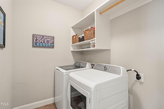 508 Morning Oaks Dr, Holly Springs, NC 27540 - laundry room featuring separate washer and dryer and baseboards
