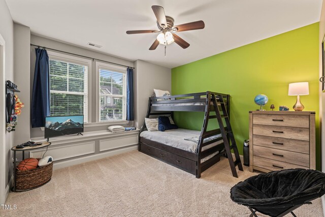 508 Morning Oaks Dr, Holly Springs, NC 27540 - bedroom with carpet floors and a ceiling fan