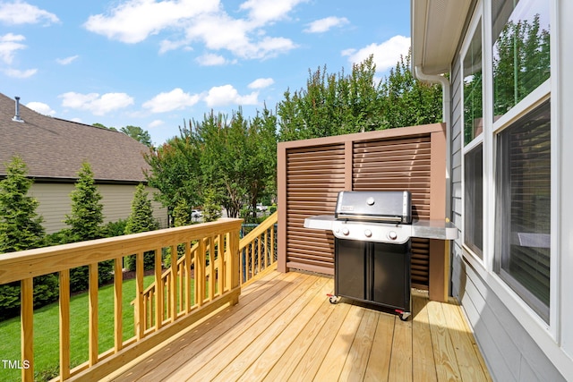 508 Morning Oaks Dr, Holly Springs, NC 27540 - wooden terrace featuring grilling area and a yard