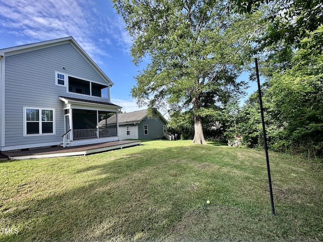 118 Chestnut St, Durham, NC 27707 - view of green lawn featuring a deck