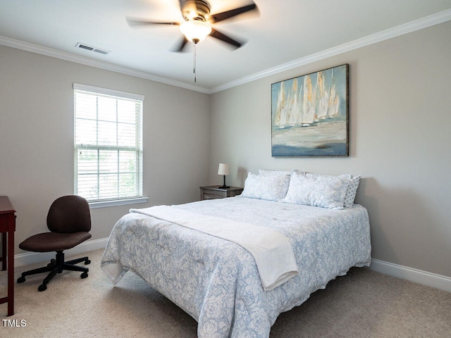 857 Stable Fern Dr, Fuquay Varina, NC 27526 - bedroom with crown molding, carpet, and ceiling fan