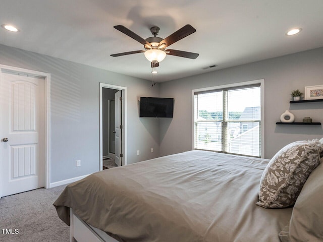 157 E Wilson St, Clayton, NC 27520 - carpeted bedroom featuring recessed lighting and connected bathroom