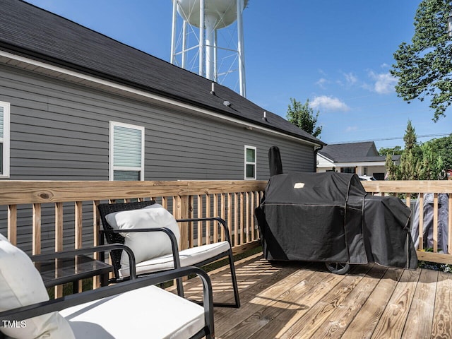 157 E Wilson St, Clayton, NC 27520 - wooden deck featuring area for grilling