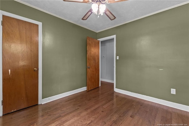 1905 Mcgougan Rd, Fayetteville, NC 28303 - unfurnished room with a ceiling fan, wood finished floors, and ornamental molding