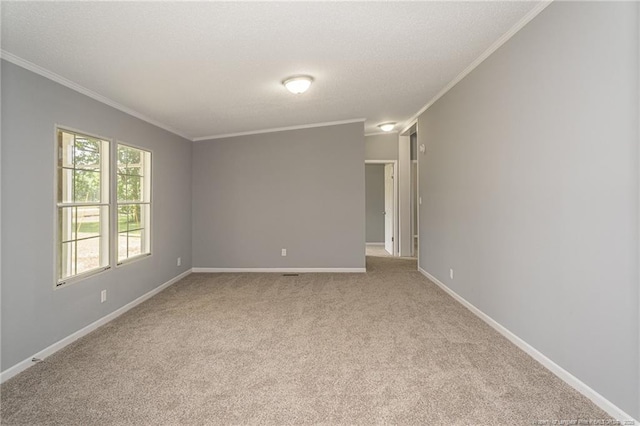 2990 Aberdeen Rd, Raeford, NC 28376 - empty room with crown molding, light colored carpet, and a textured ceiling