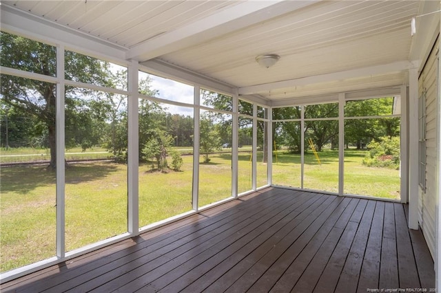 2990 Aberdeen Rd, Raeford, NC 28376 - unfurnished sunroom with plenty of natural light and view of wooded area