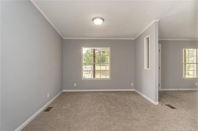 2990 Aberdeen Rd, Raeford, NC 28376 - carpeted empty room with ornamental molding, plenty of natural light, and a textured ceiling