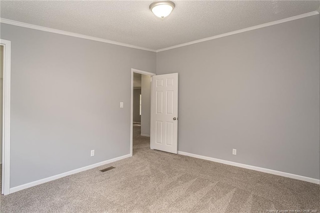 2990 Aberdeen Rd, Raeford, NC 28376 - unfurnished room featuring a textured ceiling, carpet, and ornamental molding