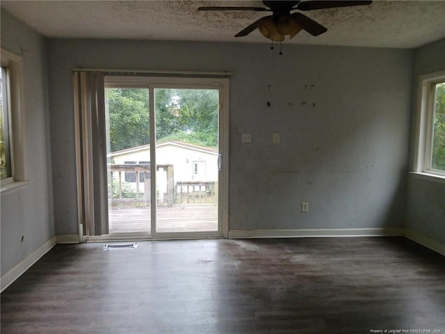 4627 Cheltenham Rd, Fayetteville, NC 28304 - unfurnished room featuring ceiling fan, wood finished floors, and a textured ceiling