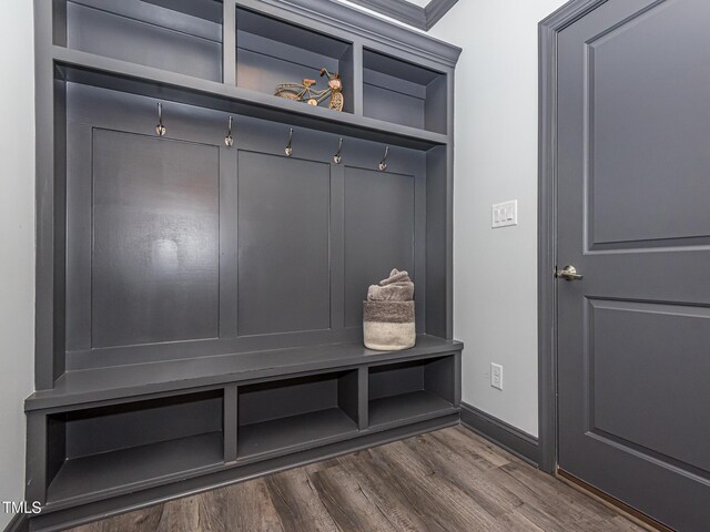 335 Glenn St, Franklinton, NC 27525 - mudroom with dark wood-style floors and baseboards