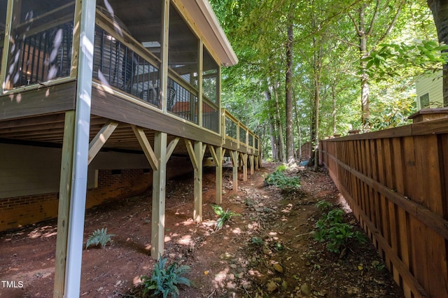100 Redfoot Run Rd, Chapel Hill, NC 27516 - view of yard with a sunroom and a wooden deck