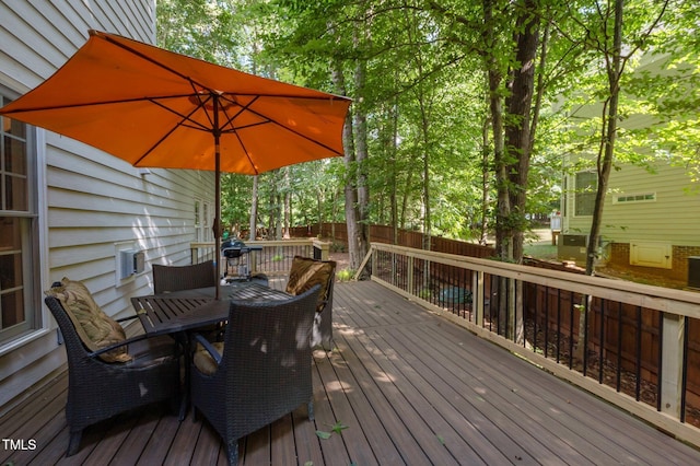 100 Redfoot Run Rd, Chapel Hill, NC 27516 - wooden terrace featuring outdoor dining space