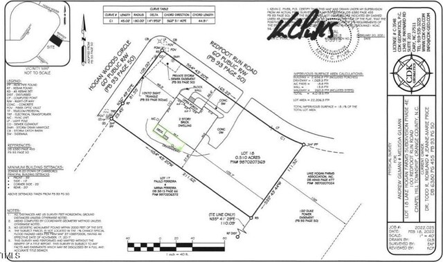 100 Redfoot Run Rd, Chapel Hill, NC 27516 - survey map / technical document