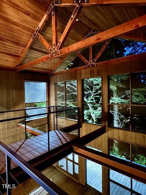 820 Runnymede Rd, Raleigh, NC 27607 - unfurnished sunroom with vaulted ceiling