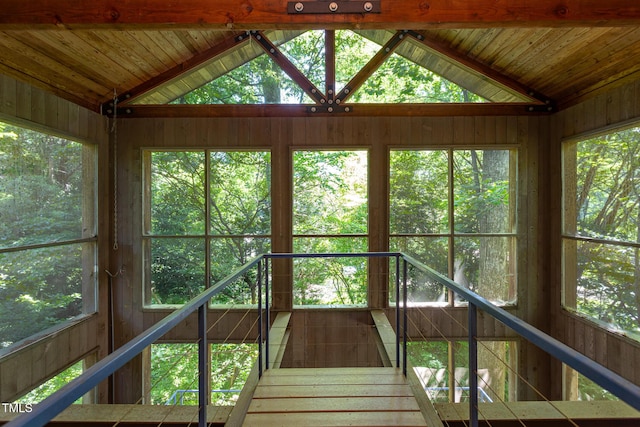 820 Runnymede Rd, Raleigh, NC 27607 - unfurnished sunroom featuring lofted ceiling