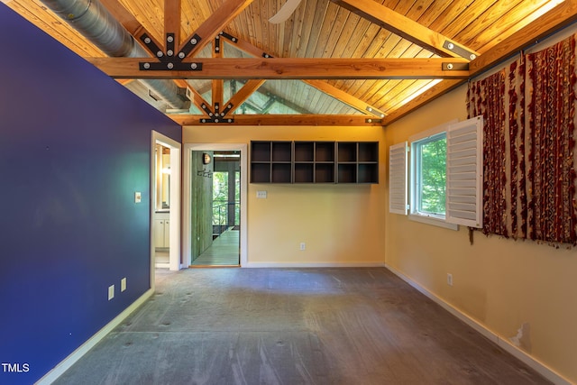 820 Runnymede Rd, Raleigh, NC 27607 - carpeted empty room with healthy amount of natural light and wooden ceiling