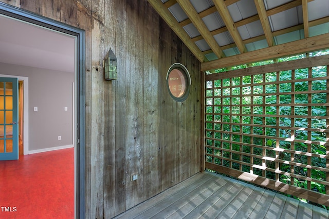 820 Runnymede Rd, Raleigh, NC 27607 - detailed view of wood finished floors and wood walls