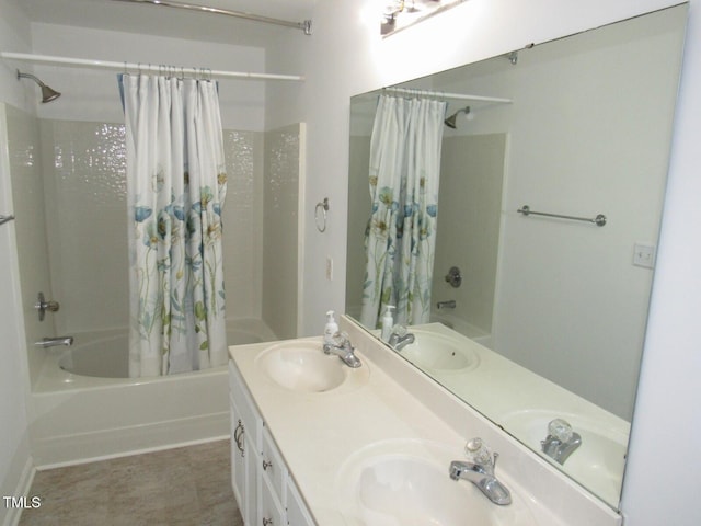 2662 Walas Ct, Creedmoor, NC 27522 - full bathroom featuring shower / bath combination with curtain and double vanity