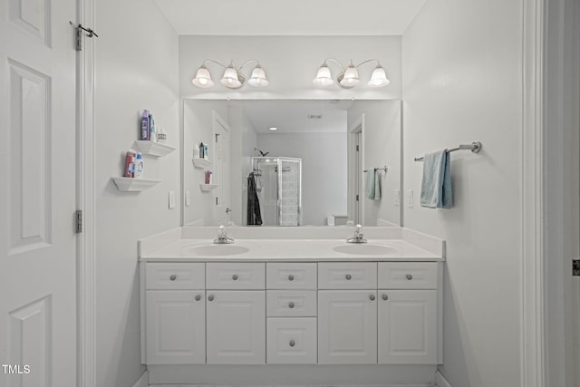 2925 Dargan Hills Dr, Wake Forest, NC 27587 - full bath featuring double vanity and a shower stall