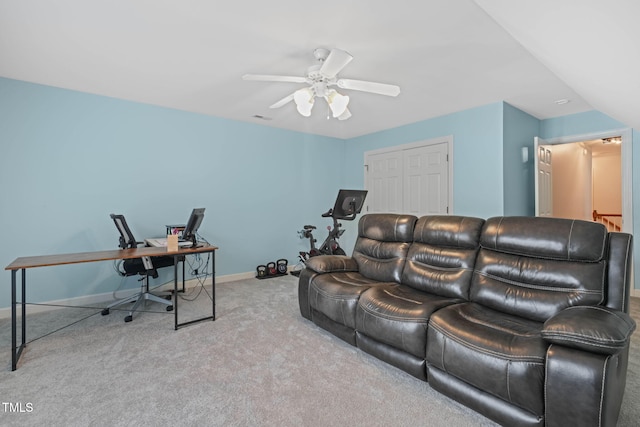 2925 Dargan Hills Dr, Wake Forest, NC 27587 - home theater room featuring carpet floors and a ceiling fan