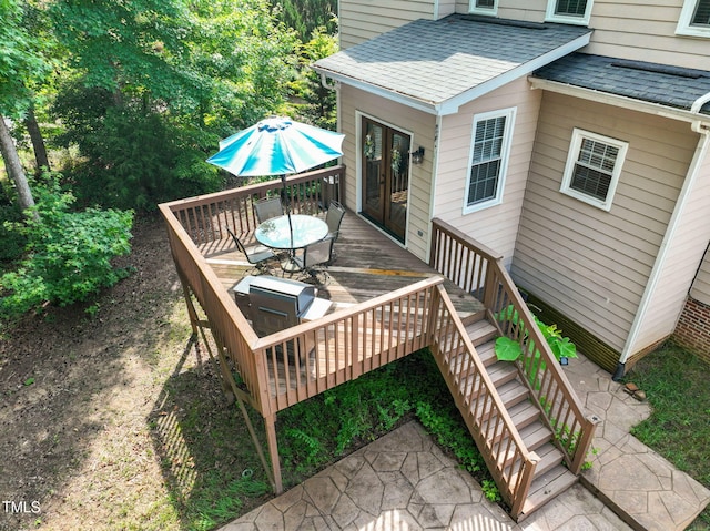 2925 Dargan Hills Dr, Wake Forest, NC 27587 - wooden terrace featuring outdoor dining area