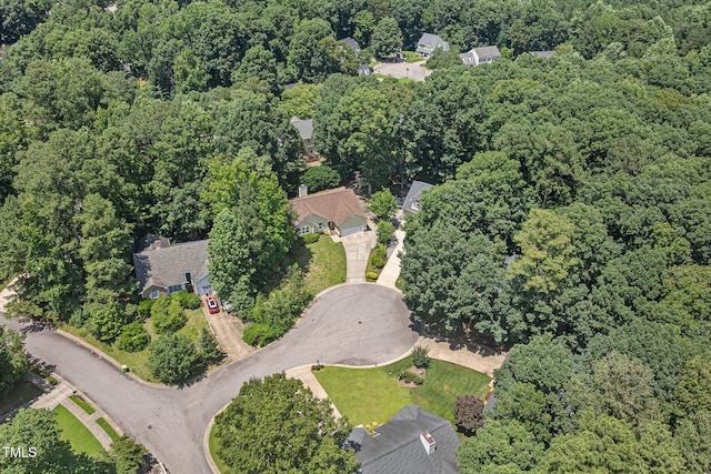 6205 Houndsman Ct, Raleigh, NC 27616 - aerial view of property and surrounding area with a heavily wooded area