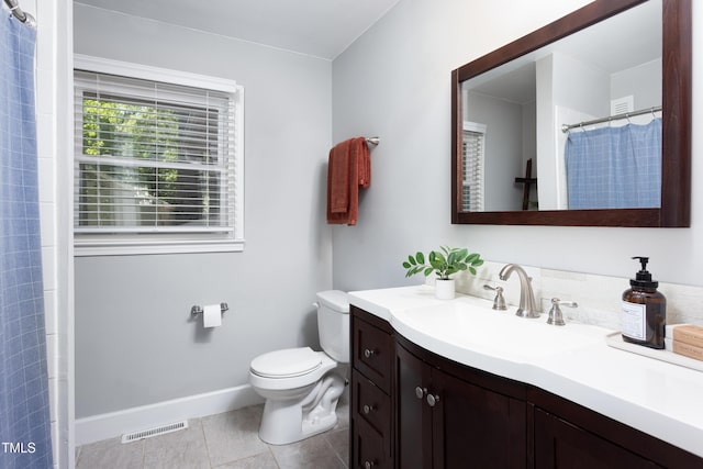 2801 E Shoreham St, Durham, NC 27707 - bathroom featuring vanity, tile patterned flooring, and a shower with curtain