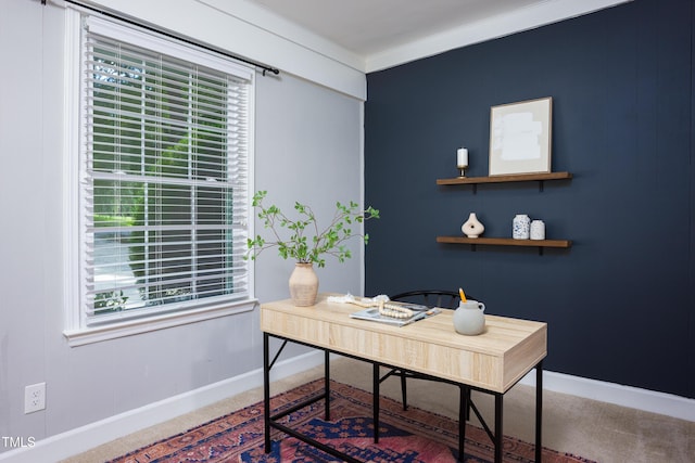 2801 E Shoreham St, Durham, NC 27707 - office featuring carpet floors and ornamental molding