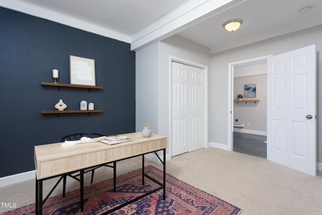 2801 E Shoreham St, Durham, NC 27707 - home office with carpet floors and baseboards