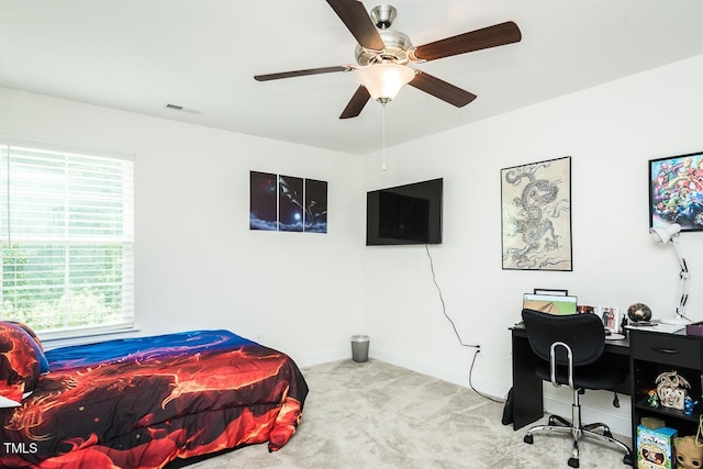 514 Alamanni Ct, Graham, NC 27253 - bedroom featuring carpet, a desk, and ceiling fan
