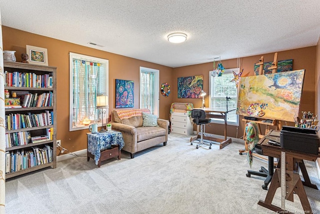 2 Beryl Cir, Pinehurst, NC 28374 - office area with carpet and a textured ceiling