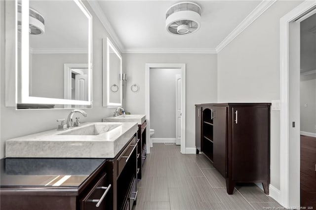 4304 Ferncreek Dr, Fayetteville, NC 28314 - full bath featuring vanity and crown molding