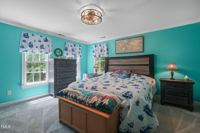 2401 Worthing Ct, Wake Forest, NC 27587 - bedroom with carpet flooring and ornamental molding