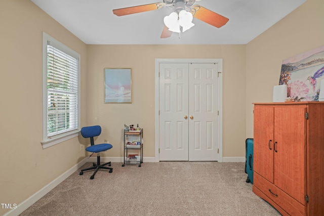2401 Worthing Ct, Wake Forest, NC 27587 - office with light colored carpet, plenty of natural light, and a ceiling fan