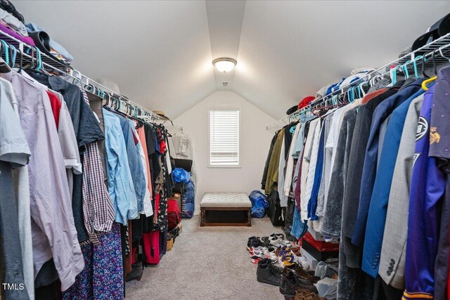 103 Foothill Ct, Sanford, NC 27330 - walk in closet with lofted ceiling and carpet floors
