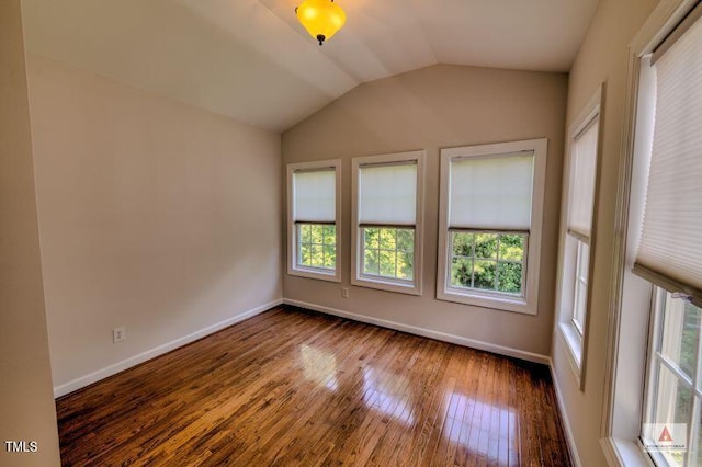 332 Bridgegate Dr, Cary, NC 27519 - empty room with vaulted ceiling and wood-type flooring