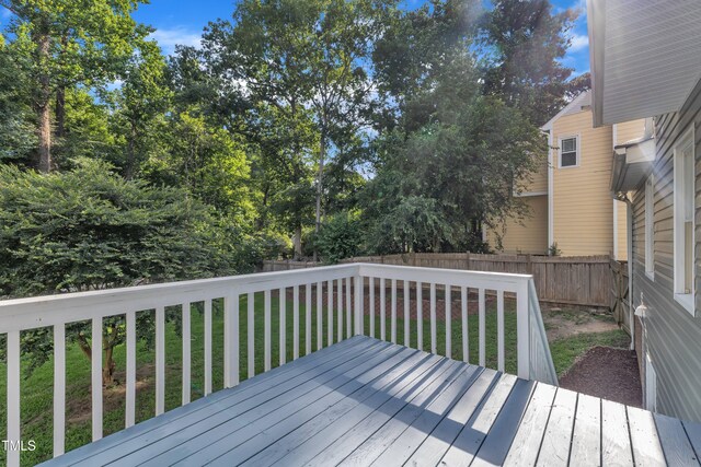 4309 Birmingham Way, Raleigh, NC 27604 - wooden deck with a fenced backyard
