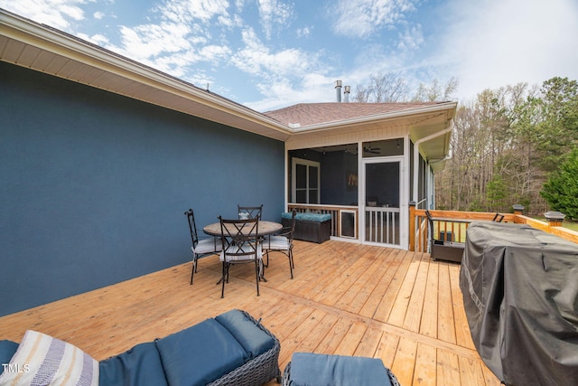 169 Skippers Lndg, Manson, NC 27553 - wooden deck featuring a sunroom and area for grilling
