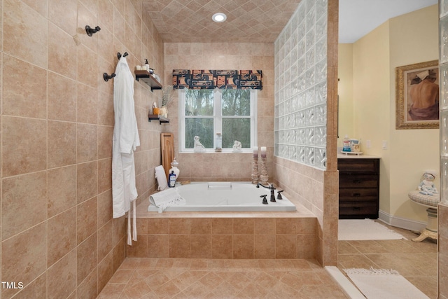 169 Skippers Lndg, Manson, NC 27553 - full bath with a garden tub, vanity, and tile patterned floors