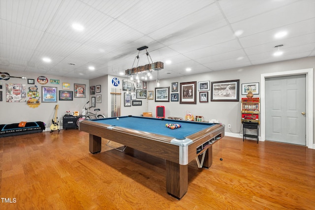 169 Skippers Lndg, Manson, NC 27553 - playroom featuring pool table, light wood-style flooring, and recessed lighting
