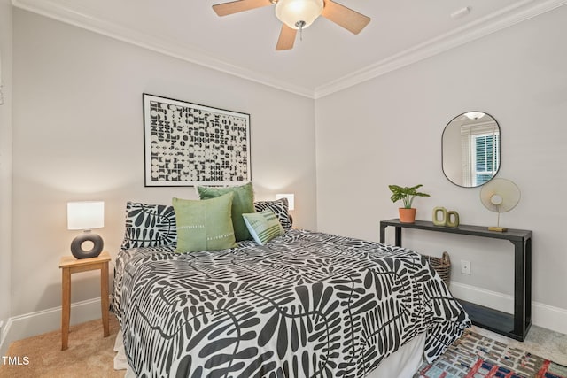 211 W Trinity Ave, Durham, NC 27701 - carpeted bedroom featuring ornamental molding and ceiling fan