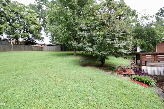 3812 Vesta Dr, Raleigh, NC 27603 - view of yard with a deck
