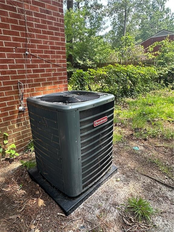 3513 Greenwood Dr, Fayetteville, NC 28311 - exterior view of a central air condition unit and brick siding