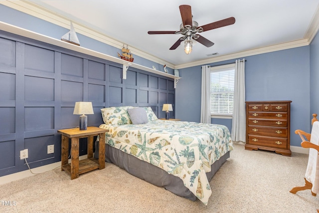 114 Boone Trl, Garner, NC 27529 - bedroom featuring crown molding, carpet floors, and ceiling fan