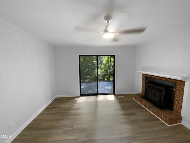 3721 Suffolk St, Durham, NC 27707 - unfurnished living room with wood finished floors and a ceiling fan