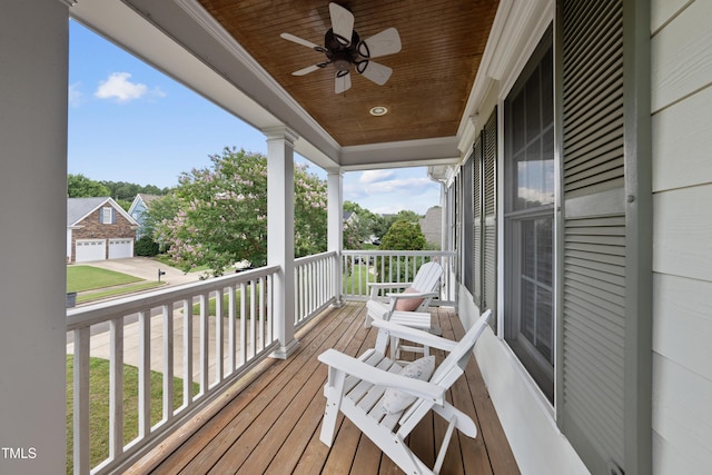 2027 River Grove Ln, Knightdale, NC 27545 - wooden terrace with ceiling fan